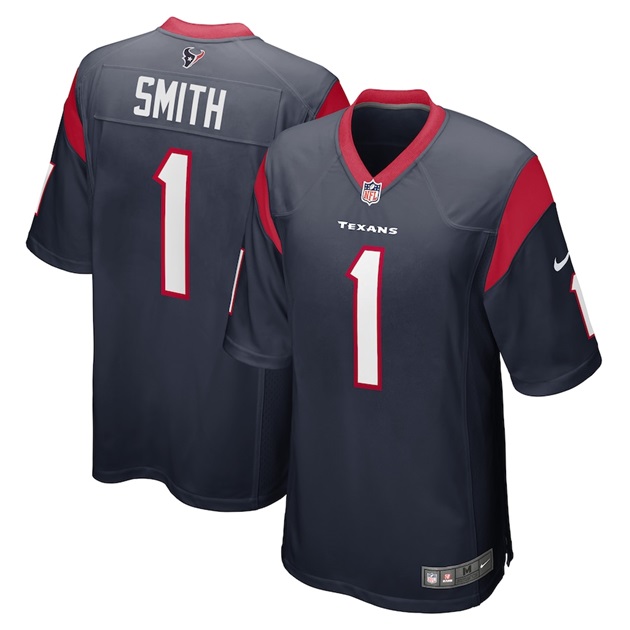 mens nike tremon smith navy houston texans team game player jersey